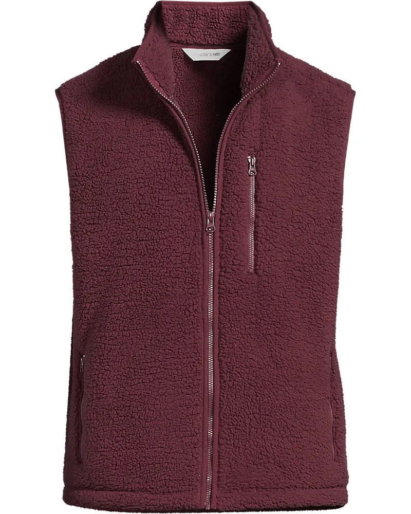 Lands' End Sherpa-Fleeceweste, Herren, Größe regular, Rot, by Rot