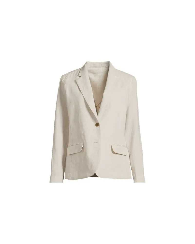 Lands' End Leinenblazer, Damen, Größe:40-42 regular, Beige, Leinen, by Beige