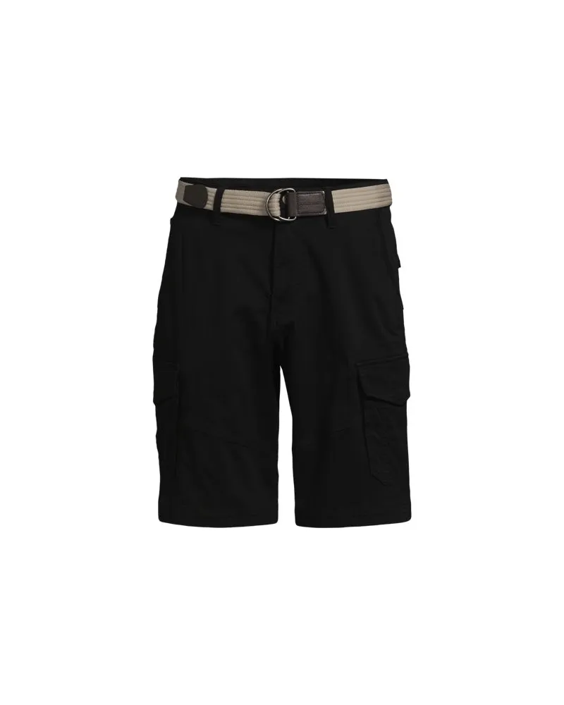 Lands' End Cargo-Shorts mit Gürtel, Herren, Größe regular, Schwarz, by Schwarz