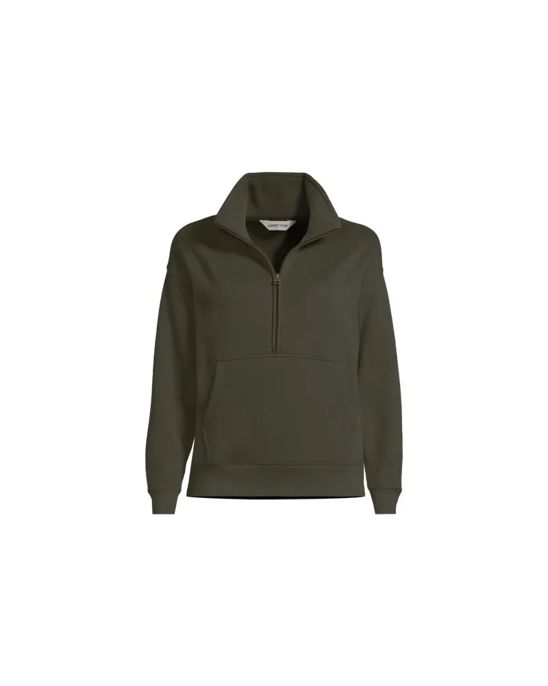 Lands' End Sweatshirt SERIOUS SWEATS mit Reißverschluss, Damen, Größe:32-34 regular, Grün, Baumwoll-Mischung/Polyester-Mischung, by Grün