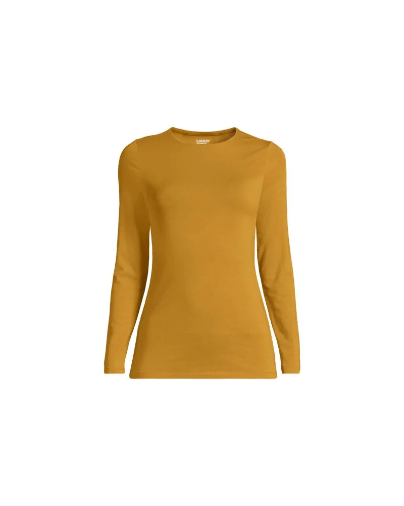 Lands' End Shirt aus Baumwolle/Modal-Mix mit Rundausschnitt, Damen, Größe:44-46 regular, Gelb, Elasthan/Baumwolle Modal, by Gelb