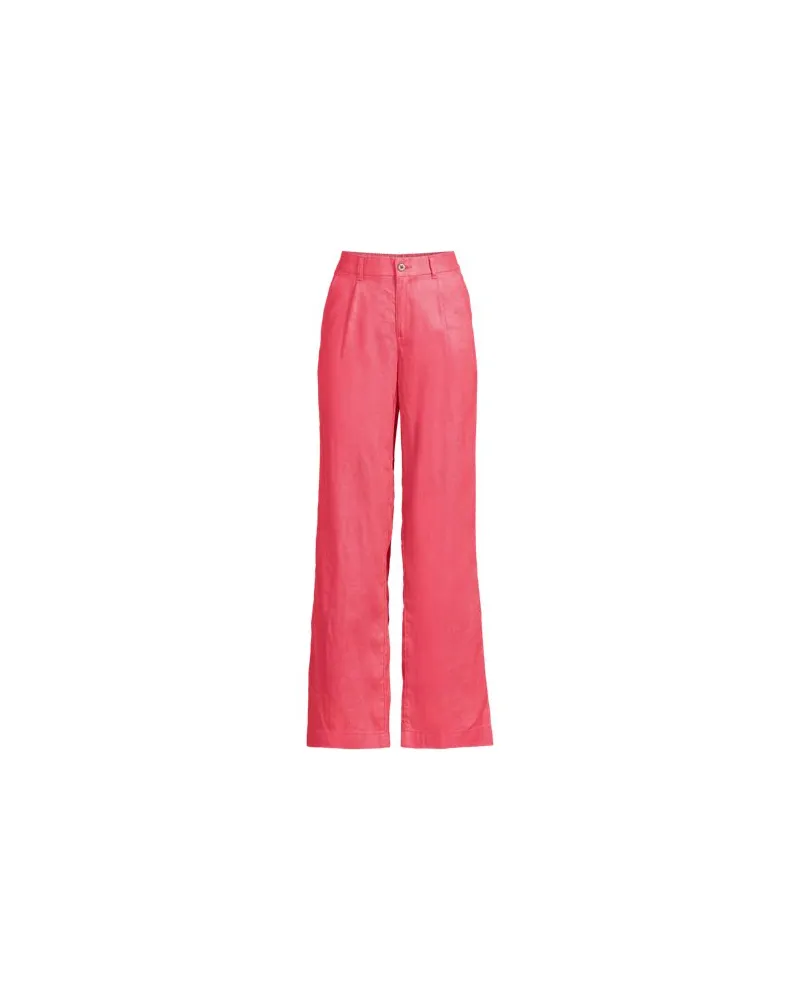 Lands' End Leinenhose High Waist mit weitem Bein, Damen, Größe petite, Pink, Leinen, by Pink
