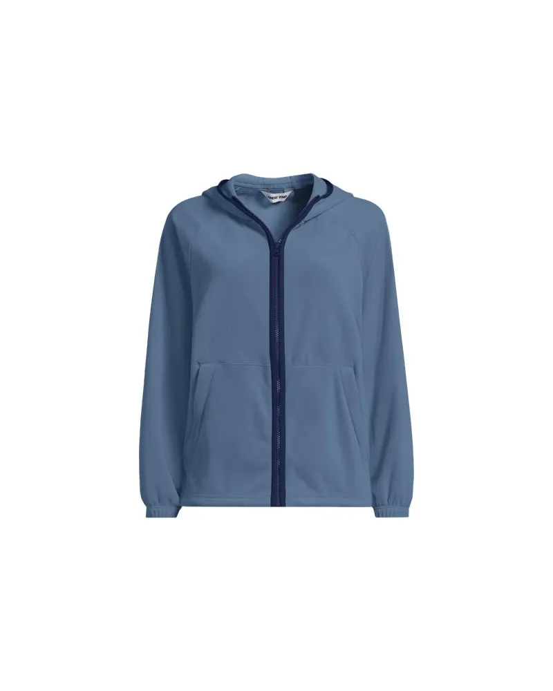Lands' End Anyweather Fleece-Jacke mit Kapuze, Damen, Größe plus, Blau, Polyester, by Blau