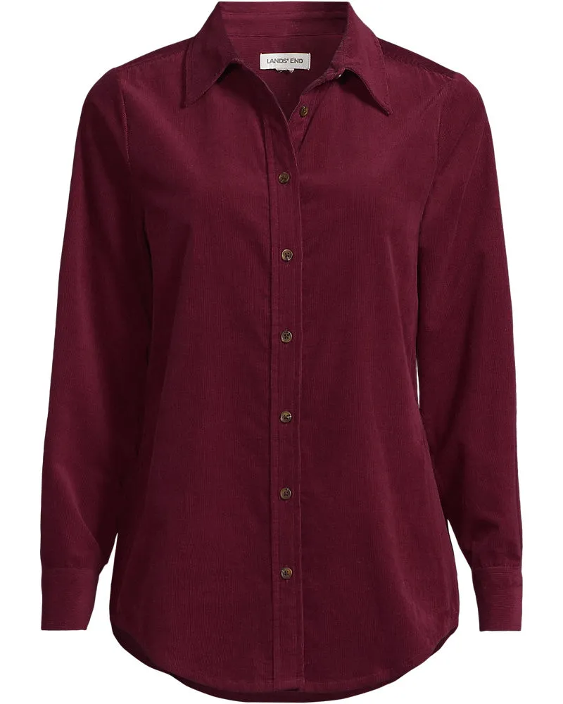 Lands' End Feincord-Hemdbluse, Damen, Größe plus, Rot, Baumwolle, by Rot