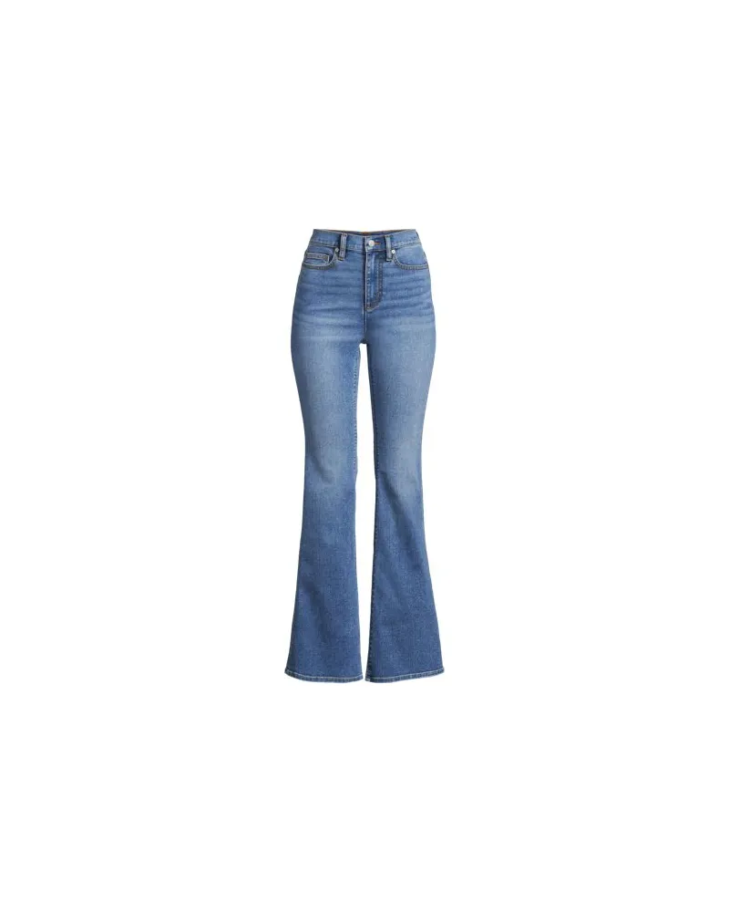 Lands' End Skinny Fit Recover Schlagjeans High Waist, Damen, Größe plus, Blau, Baumwolle/Elasthan/Polyester, by Blau