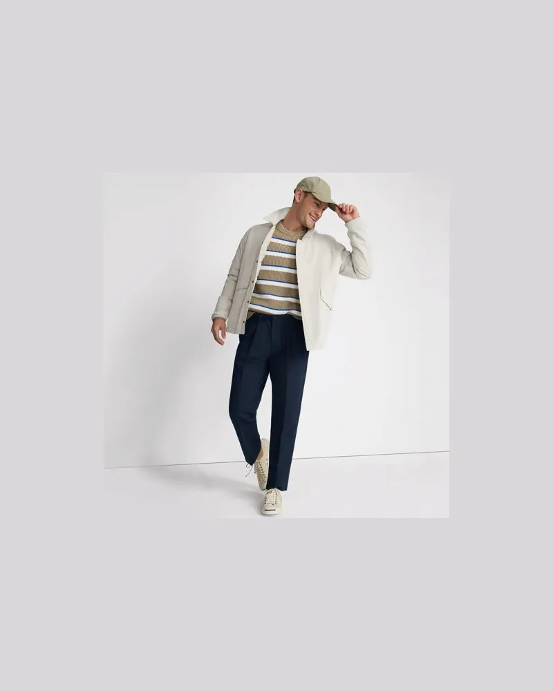 Lands' End CLASSIC COMFORT. Bügelleichte Chino mit Bundfalten, Herren, Größe regular, Blau, Baumwolle, by Blau