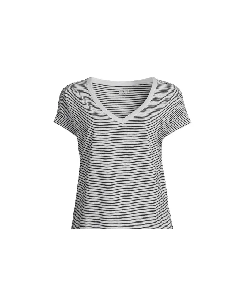 Lands' End Baumwollshirt mit V-Ausschnitt, Damen, Größe:44-46 petite, Weiß, by Weiß