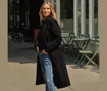 Wasserdichter Isolierter Mantel mit Stepp-Einsatz, Damen, Größe:44-46 regular, Schwarz, Baumwolle/Polyester/Nylon, by