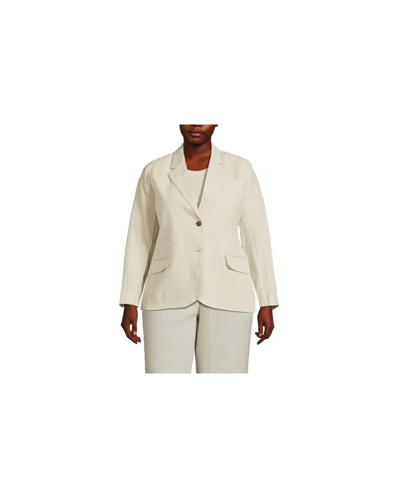 Lands' End Leinenblazer, Damen, Größe plus, Beige, Leinen, by Beige
