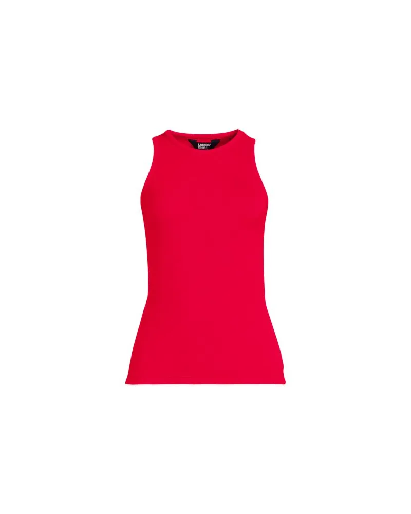 Lands' End Ärmelloses, geripptes Top, Damen, Größe plus, Pink, Elasthan/Viskose/Viskose-Mischung, by Pink