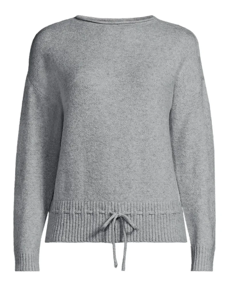 Lands' End Wool Touch Pullover mit Bändchenzug-Saum, Damen, Größe petite, Grau, Wolle/Polyester/Viskose, by Grau