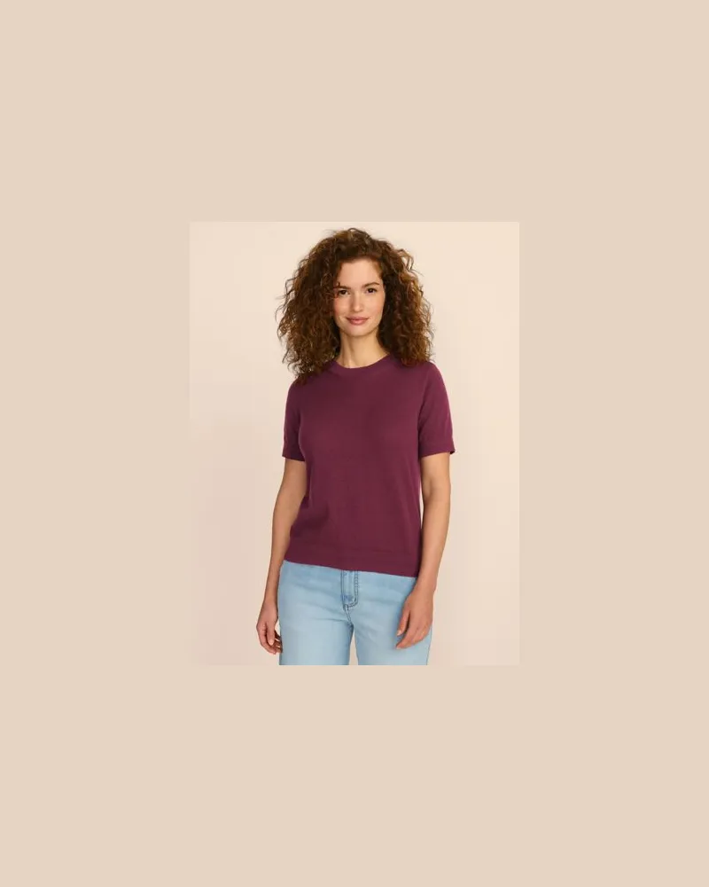 Lands' End Rundhalspullover aus Baumwolle/Seidenmix, Damen, Größe regular, Rot, Baumwolle/Seide/Nylon, by Rot