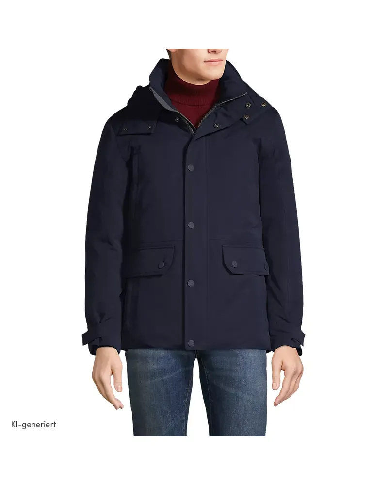 Lands' End EXPEDITION Daunenjacke, Herren, Größe regular, Blau, Polyester/Nylon/Daunen, by Blau