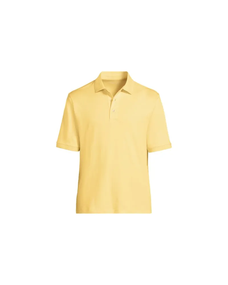 Lands' End Supima Kurzarm-Polo, Classic Fit, Herren, Größe:60 regular, Gelb, Baumwolle, by Gelb