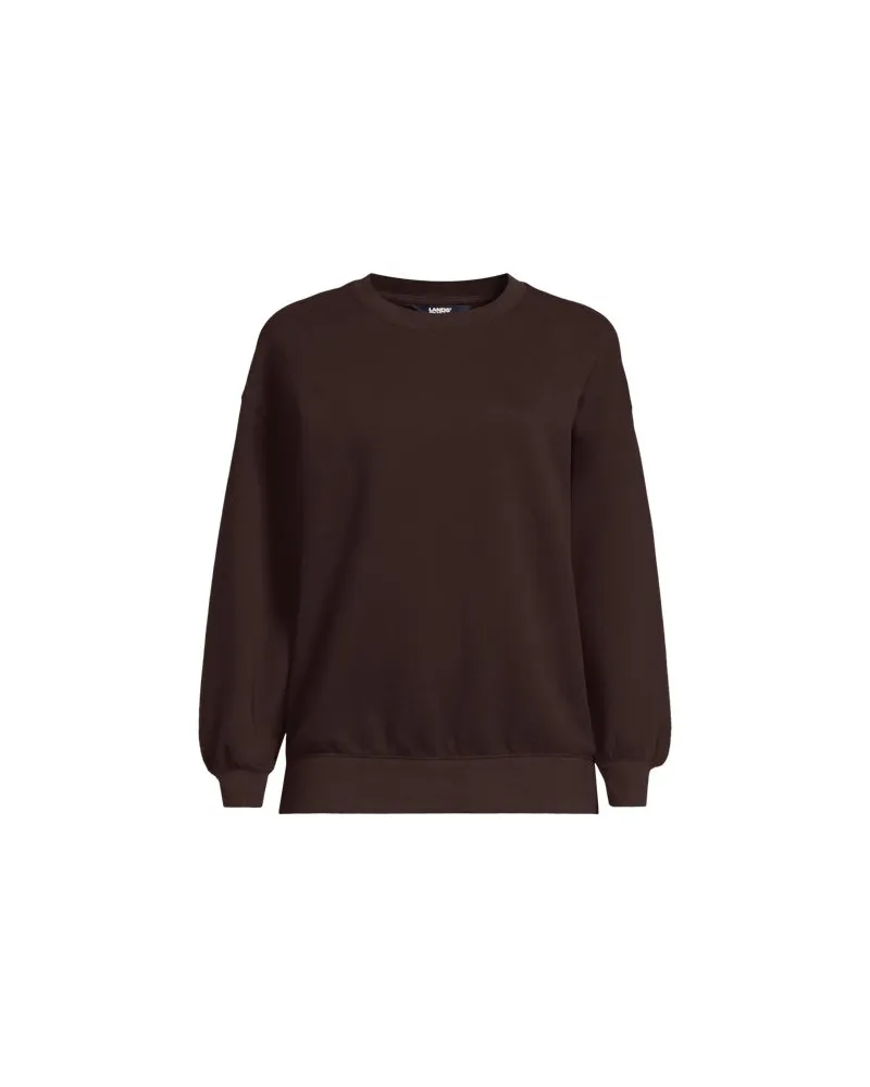 Lands' End Sweatshirt SERIOUS SWEATS, Damen, Größe plus, Braun, Elasthan/Baumwoll-Mischung/Polyester-Mischung, by Braun