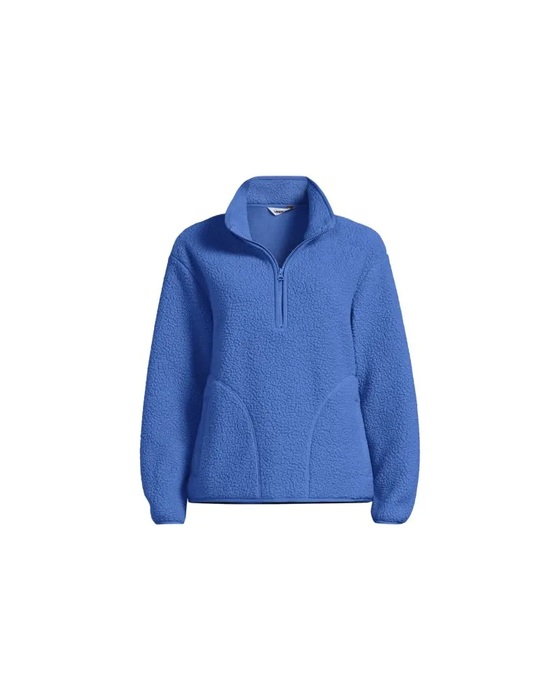 Lands' End Teddy-Pullover mit Reißverschluss, Damen, Größe plus, Blau, Polyester, by Blau