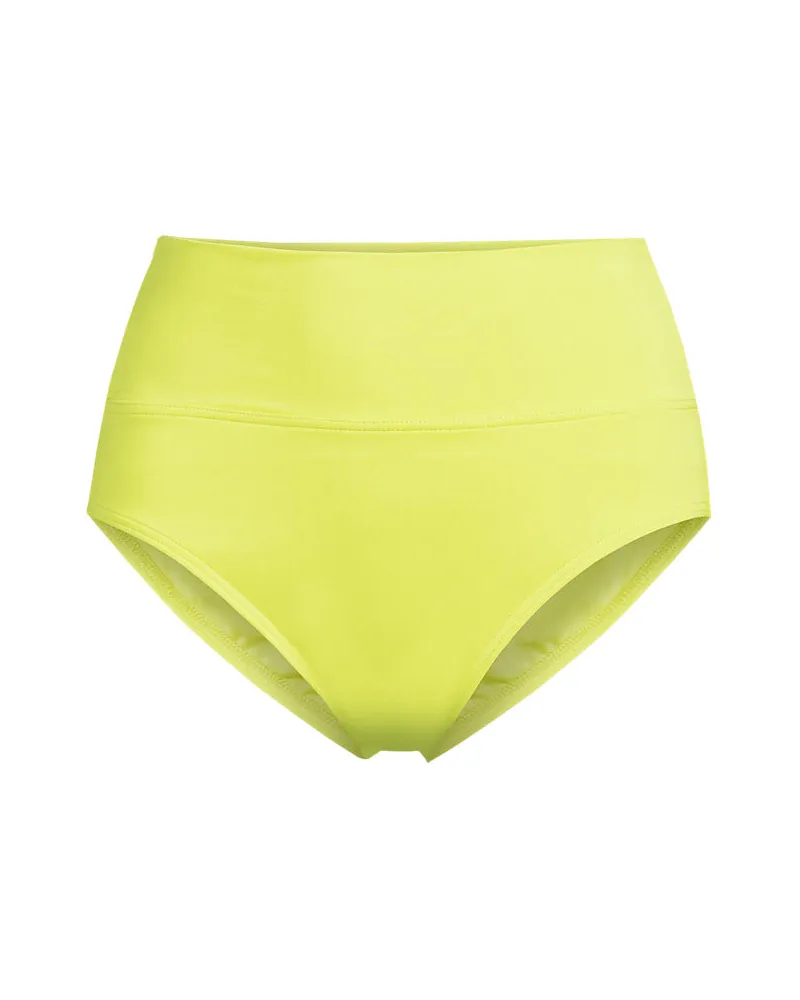 Lands' End Bikinihose zum Umschlagen, High Waist, Damen, GrÃ¶ÃŸe regular, GrÃ¼n, Nylon-Mischung, by Grã¼n