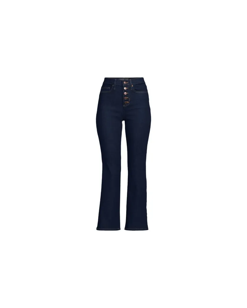 Lands' End Kurze Denim-Schlagjeans, Damen, Größe:34 regular, Blau, Elasthan/Baumwoll-Mischung/Polyester-Mischung, by Blau