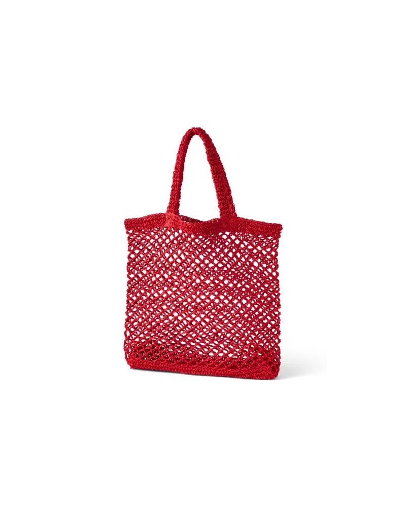 Lands' End Offene Papierstroh-Tasche, Damen, Größe:null regular, Rot, Paper, by Rot