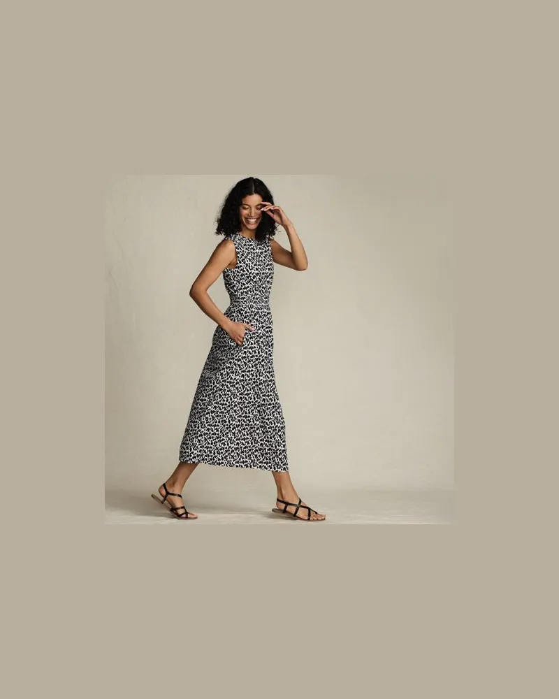 Lands' End Ärmelloses Midikleid, Damen, Größe:40-42 regular, Schwarz, Baumwolle/Viskose/Baumwoll-Mischung, by Schwarz