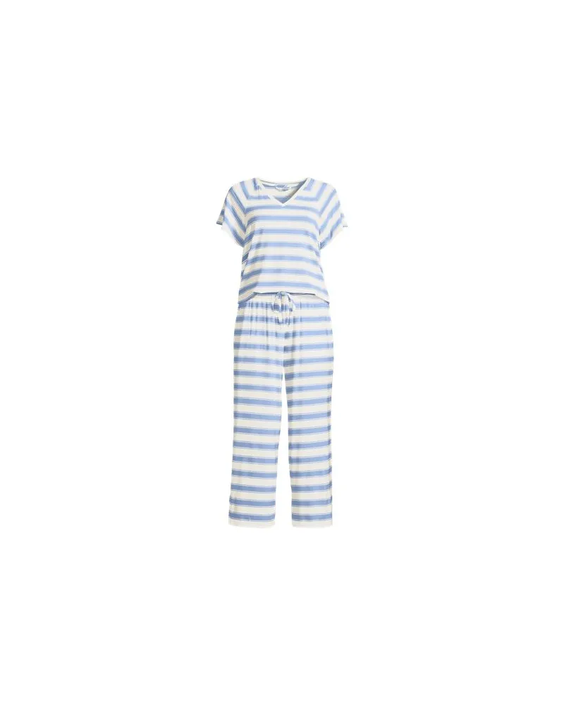 Lands' End Pyjama-Set mit 3/4-Hose und Cooling-Finish, Damen, Größe regular, Blau, Elasthan/Viskose-Mischung, by Blau