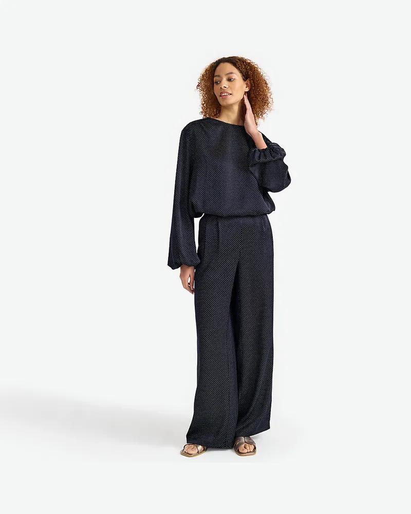Lands' End Fließende Satinhose mit weitem Bein, Damen, Größe regular, Lila, Polyester-Mischung, by Lila