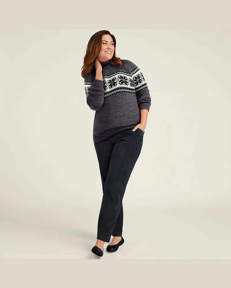 Lands' End Komfort-Cordhose SPORT KNIT, Damen, Größe plus, Braun, Baumwoll-Mischung, by Braun