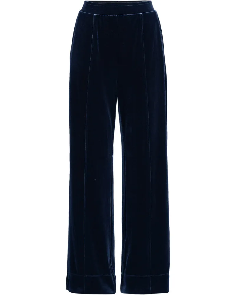 Lands' End Samthose mit weitem Bein, Damen, Größe plus, Blau, Polyester-Mischung, by Blau