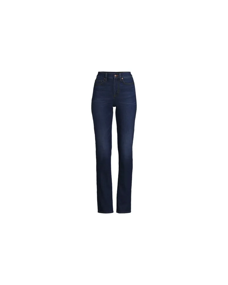 Lands' End Straight Fit Recover High Waist Jeans, Damen, Größe plus, Blau, Baumwoll-Mischung, by Blau