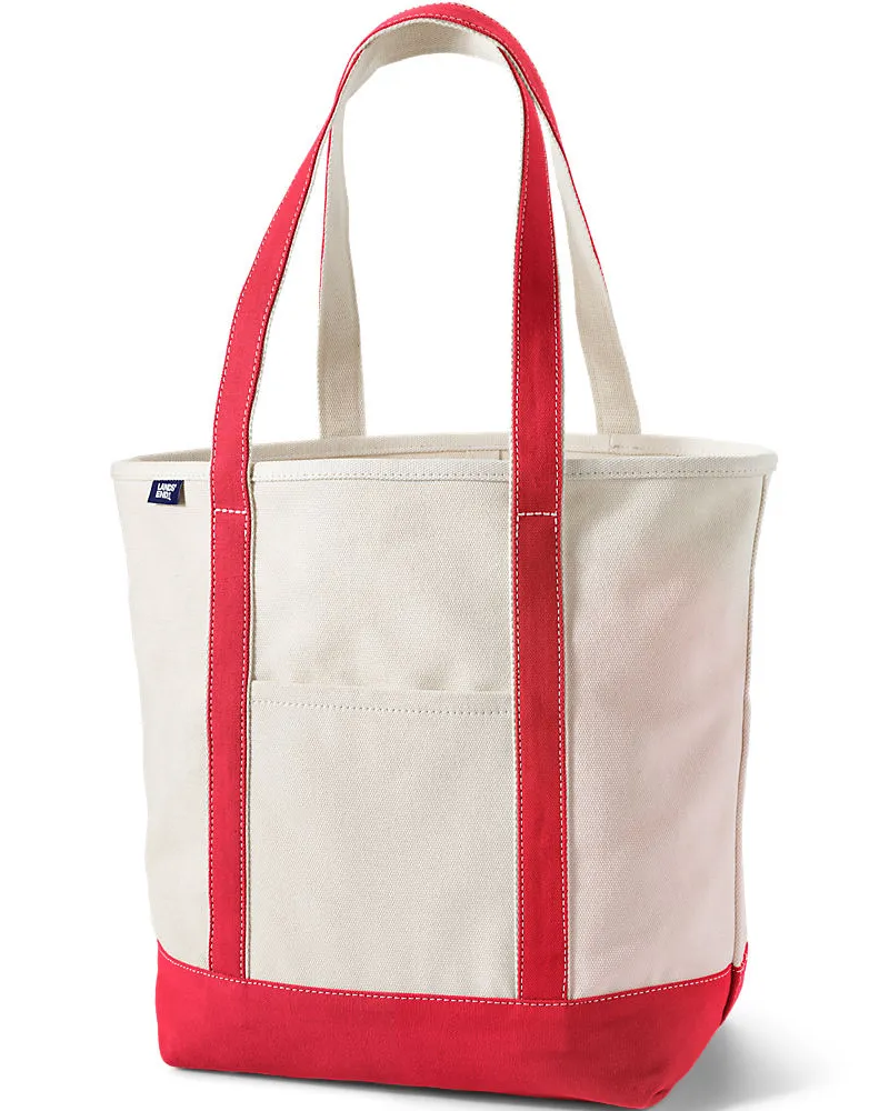 Lands' End Große offene Canvas-Tasche, Damen, Größe:null plus, Rot, Baumwolle, by Rot