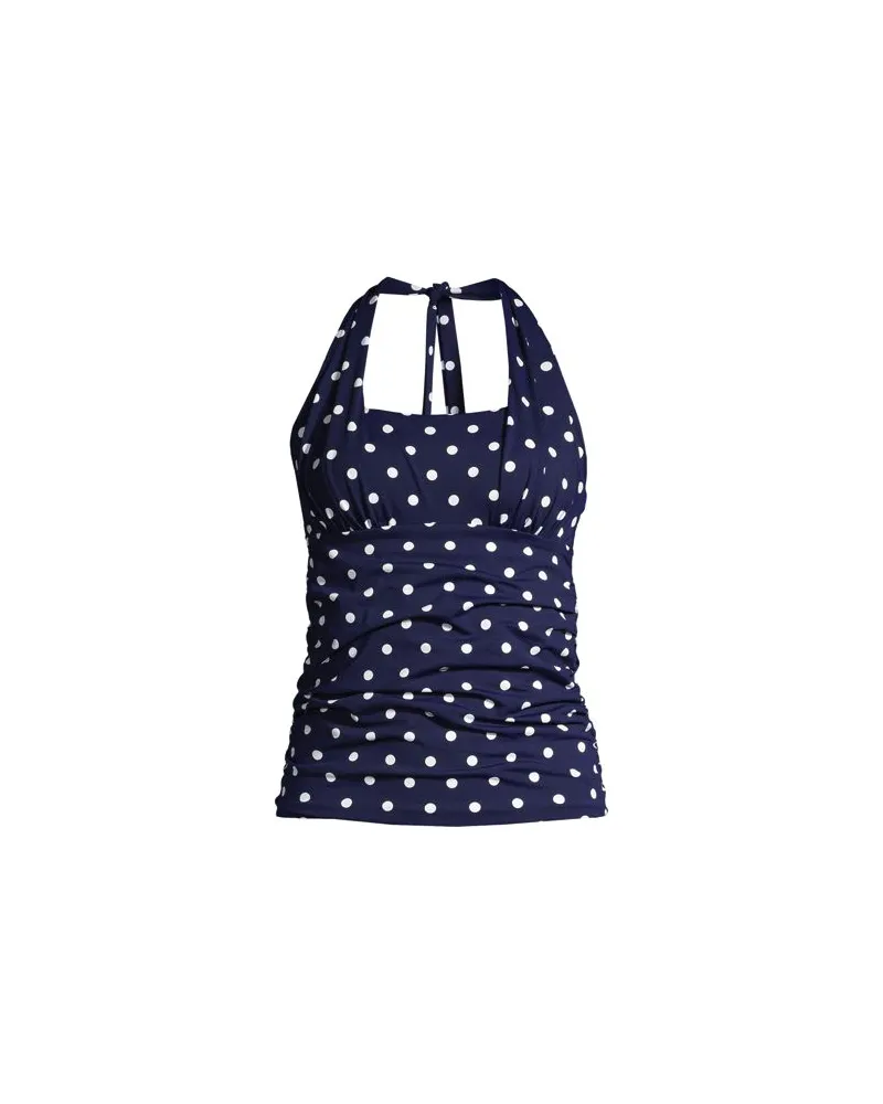 Lands' End Neckholder-Tankinitop CHLORRESISTENT Gemustert, Damen, Größe plus, Blau, Polyester-Mischung/Nylon-Mischung, by Blau