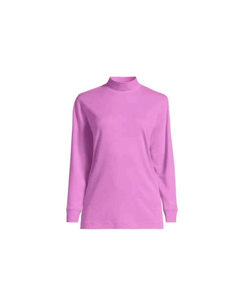Lands' End Stehkragen-Shirt, Damen, Größe petite, Pink, Baumwolle, by Pink
