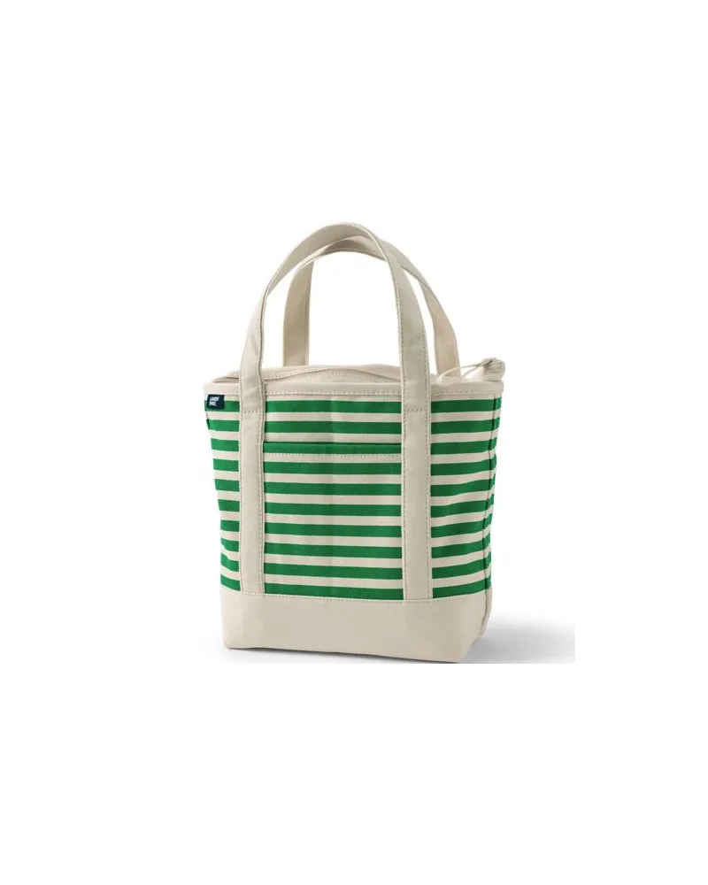 Lands' End Mittelgroße Tasche mit Top-Zipper, gemustert, Damen, Größe:null regular, Grün, Baumwolle, by Grün