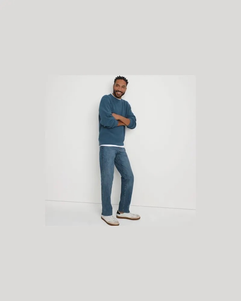 Lands' End Chenille-Rippstrick-Pullover, Herren, Größe:60 regular, Blau, Polyester/Nylon, by Blau
