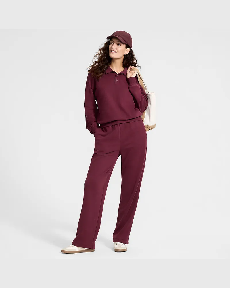 Lands' End Jogginghose mit geradem Bein SERIOUS SWEATS, Damen, Größe regular, Rot, Baumwoll-Mischung/Polyester-Mischung, by Rot