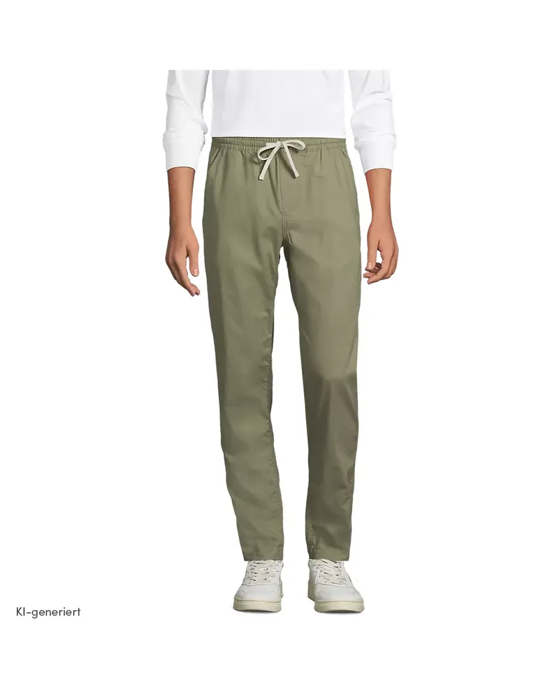 Lands' End Schlupfbund-Chino, Herren, Größe regular, Grün, Baumwolle/Leinen, by Grün