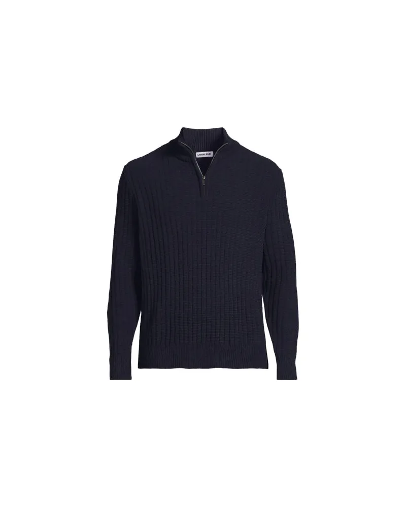 Lands' End Chenille-Pullover mit Stehkragen, Herren, Größe:56-58 regular, Grau, Polyester/Nylon, by Grau