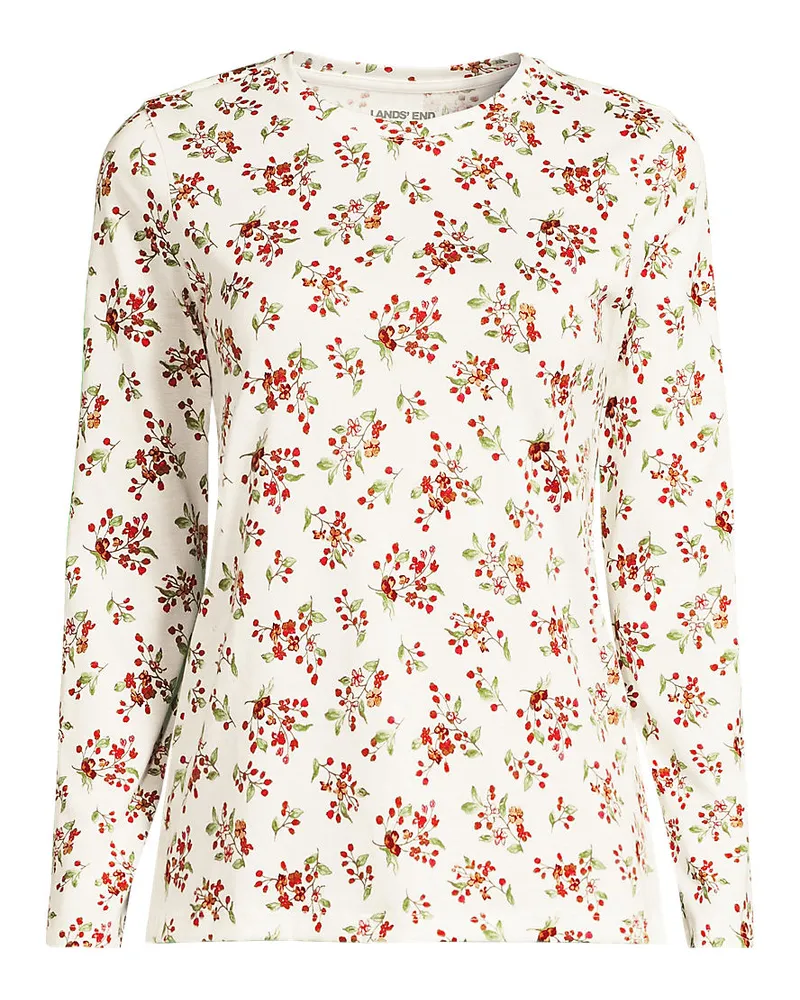 Lands' End Supima-Shirt, Langarm, Damen, GrÃ¶ÃŸe regular, WeiÃŸ, Baumwolle, by Weiãÿ