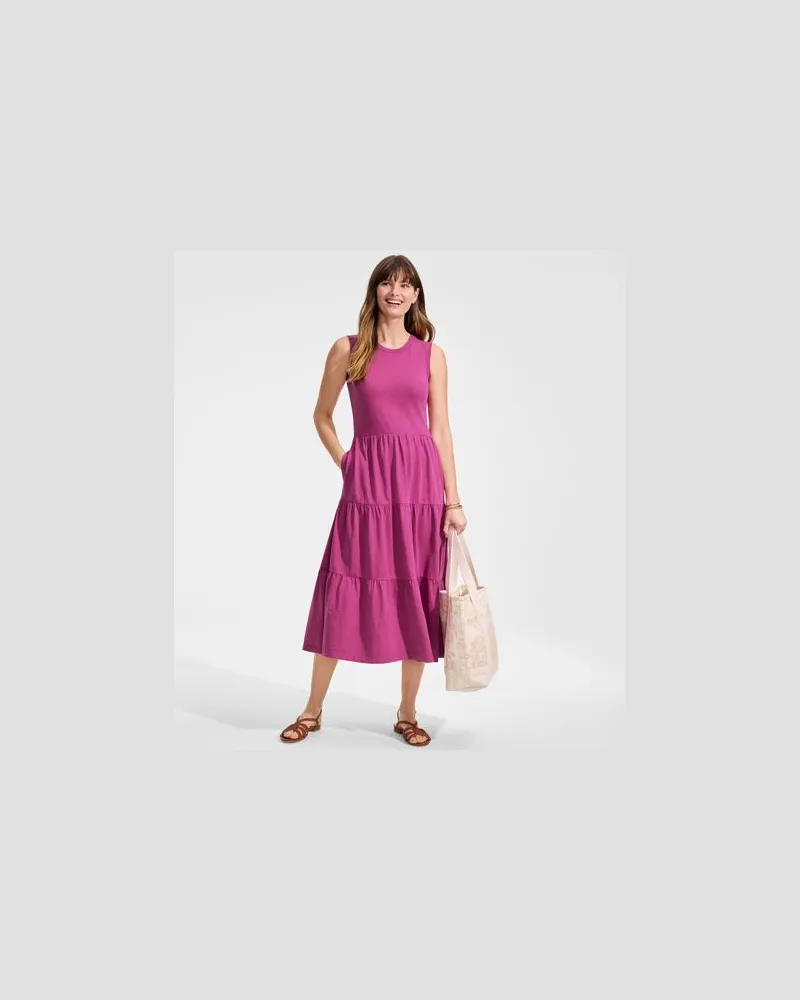 Lands' End Flammgarn-Maxikleid aus reiner Baumwolle, Damen, Größe petite, Pink, by Pink