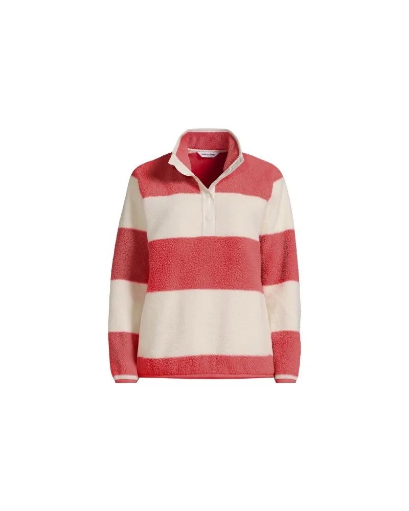 Lands' End Teddy-Pullover mit Druckknopf-Leiste, Damen, Größe regular, Pink, by Pink