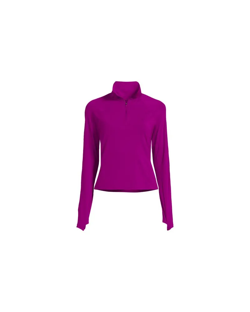 Lands' End Langarm-Badeshirt mit Reißverschluss, Damen, Größe plus, Lila, Elasthan/Nylon-Mischung, by Lila