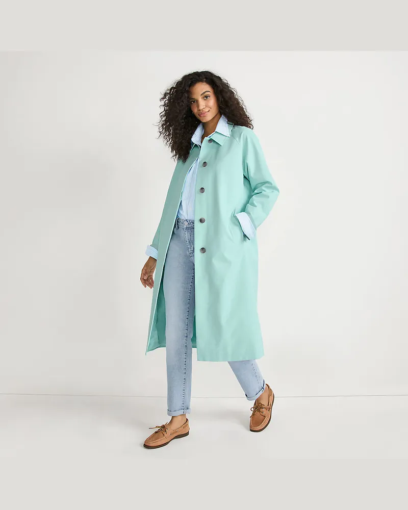 Lands' End Wasserabweisender Mantel, Damen, Größe regular, Blau, Polyester, by Blau