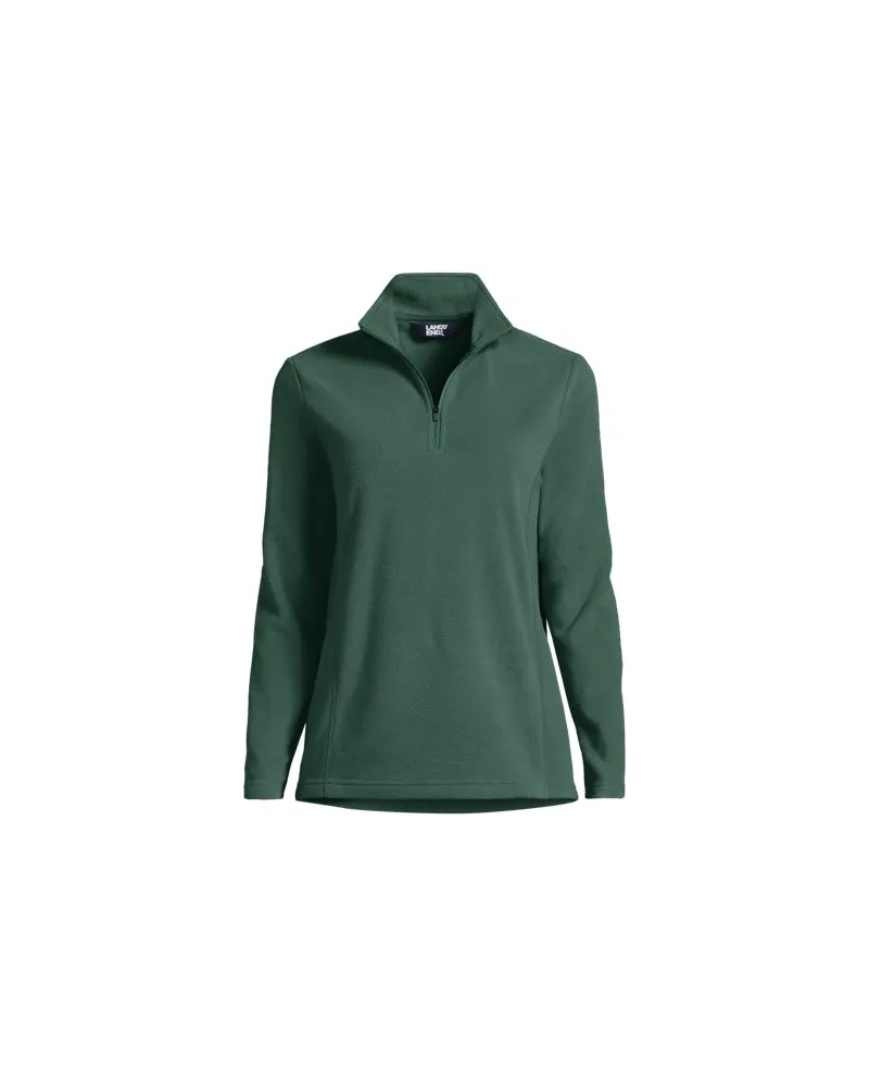 Lands' End Anyweather Fleece-Pullover mit Reißverschluss, Damen, Größe regular, Grün, Polyester, by Grün