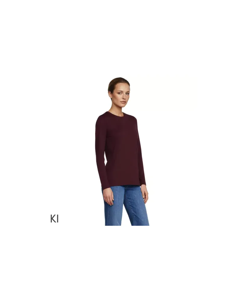 Lands' End Supima-Shirt, Langarm, Damen, Größe regular, Rot, Baumwolle, by Rot