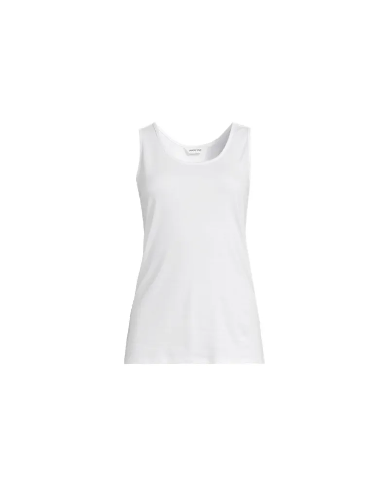 Lands' End Ärmelloses Top aus Baumwolle, Damen, Größe regular, Weiß, Baumwolle, by Weiß