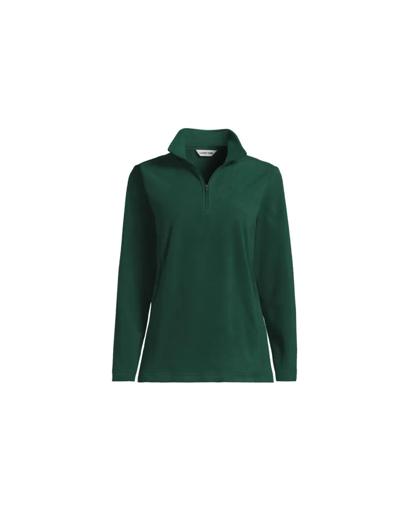 Lands' End Anyweather Fleece-Pullover mit Reißverschluss, Damen, Größe petite, Grün, Polyester, by Grün
