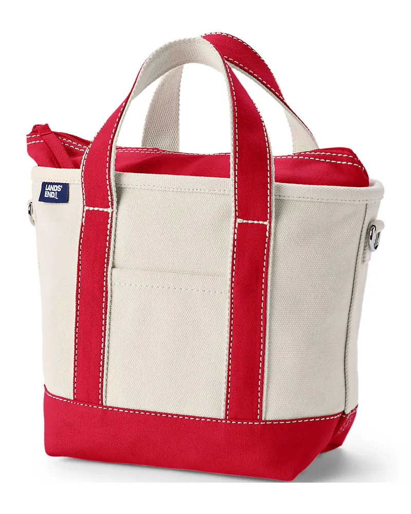Lands' End Kleine Canvastasche mit Zipper, Damen, Größe:null regular, Rot, Baumwolle, by Rot
