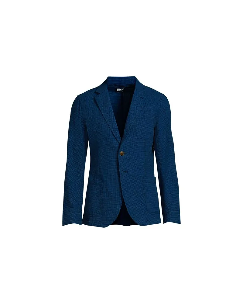 Lands' End Sakko aus Leinen/Baumwoll-Mix, Herren, Größe:48-50 regular, Blau, by Blau