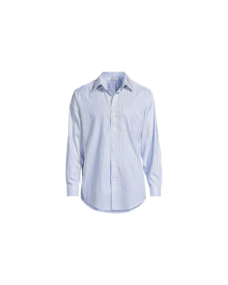 Lands' End CLASSIC FIT. Klassik-Kragen. Bügelleichtes Pinpointhemd, Herren, Größe regular, Blau, Baumwolle, by Blau