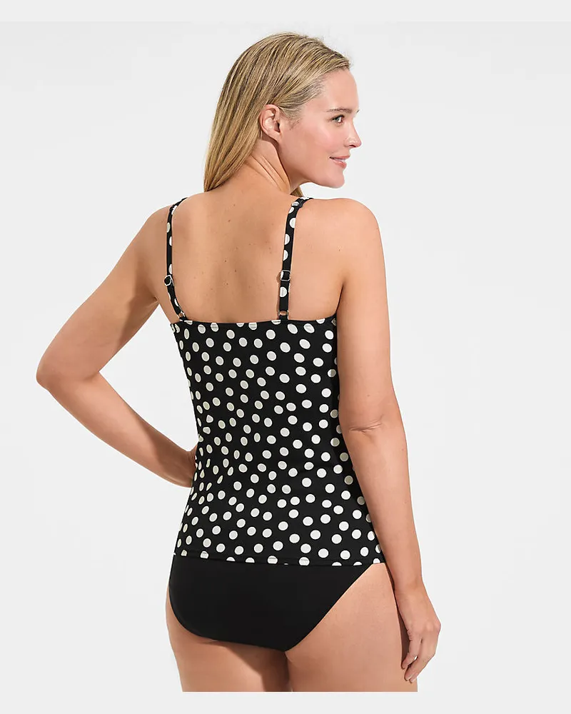 Lands' End Tankinitop CHLORRESISTENT mit V-Ausschnitt, Damen, Größe plus, Schwarz, Nylon-Mischung, by Schwarz